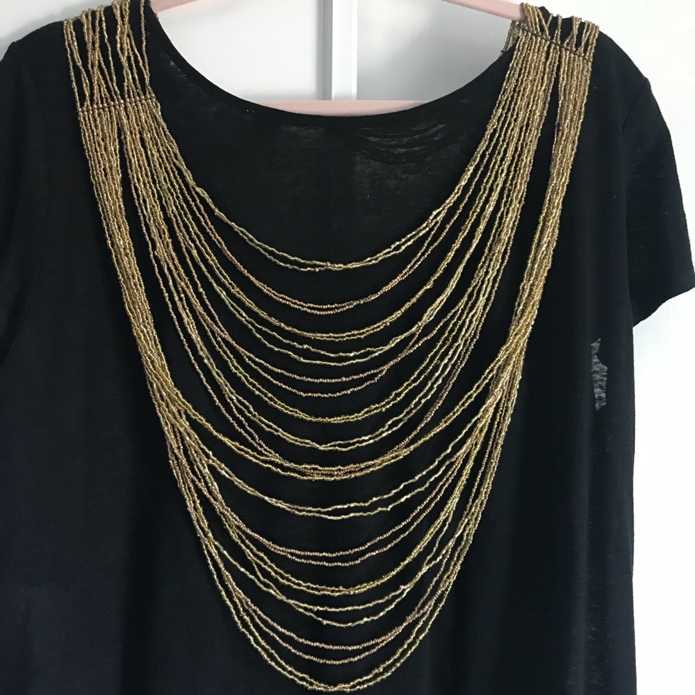 Gold beads necklace - Picture 2 of 6